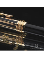 Montblanc Meisterst&uuml;ck Solitaire Dou&eacute; Gold &amp; Black Classique Ballpoint Pen 35988