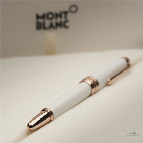 Montblanc Meisterst&uuml;ck White Solitaire Mozart Fountain Pen Rotgold ID 111941 OVP