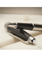Montblanc Solitaire Carbon Steel Classique No 163 Roller Ball Fine Liner ID 5833