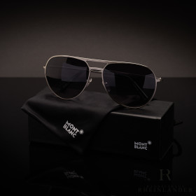 Montblanc Modern Sunglasses Silver Metal Frame Grey...