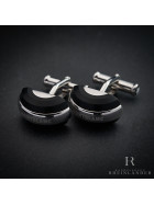 Montblanc Mens Jewellery Silver Collection Cufflinks 925 Black Titanium 102696