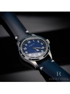 Montblanc 1858 Collection Steel Ceramic 40mm Automatic Blue Calf ID 126758 OVP