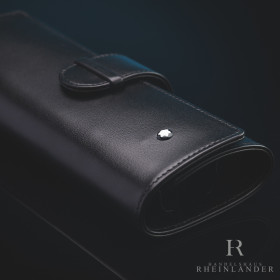 Montblanc Meisterst&uuml;ck Traveller Etui Single Leather Pen Pouch Black Lederetui