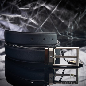 Montblanc Leather Goods Business Belt Stainless Steel Blue Sfumato ID 123887 OVP