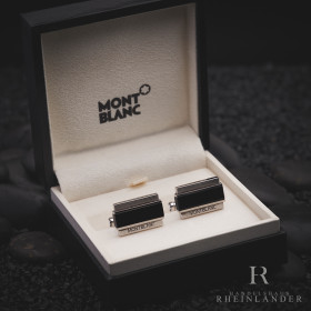 Montblanc Mens Jewellery Silver Collection Cufflinks Silver Resin Inlay 101395