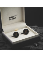 Montblanc Mens Jewellery Cufflinks Calligraphy Stainless Steel Black PVD 124209