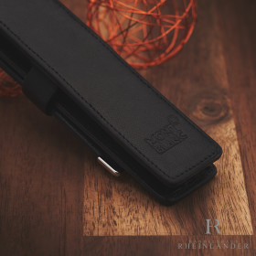 Montblanc Leather Goods Platinum Lime Single Pen Pouch Calf Leather Black Etui