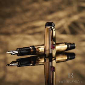 Montblanc Boheme Rouge Gold Plated Pinstripe Guilloche...