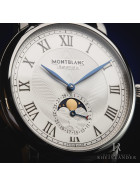 Montblanc Star Legacy 42mm Automatic Moonphase Blue Strap Silver Dial ID 126079