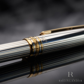 Montblanc Meisterst&uuml;ck Solitaire Sterling Silver Pinstripe Fountain Pen ID 11738